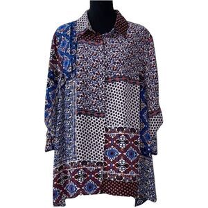 Valerie Stevens Floral Button Down Shirt(Size 2X)